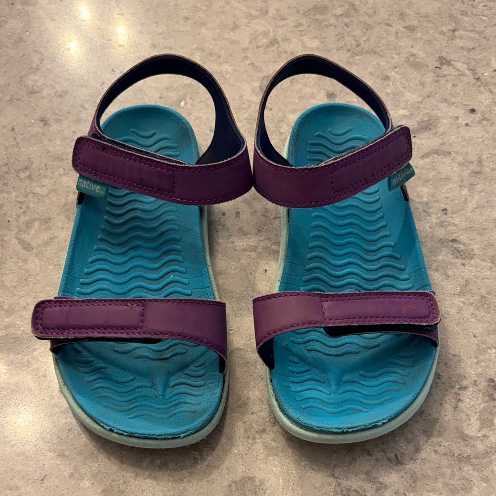 Native Kids Sandals Purple and Teal